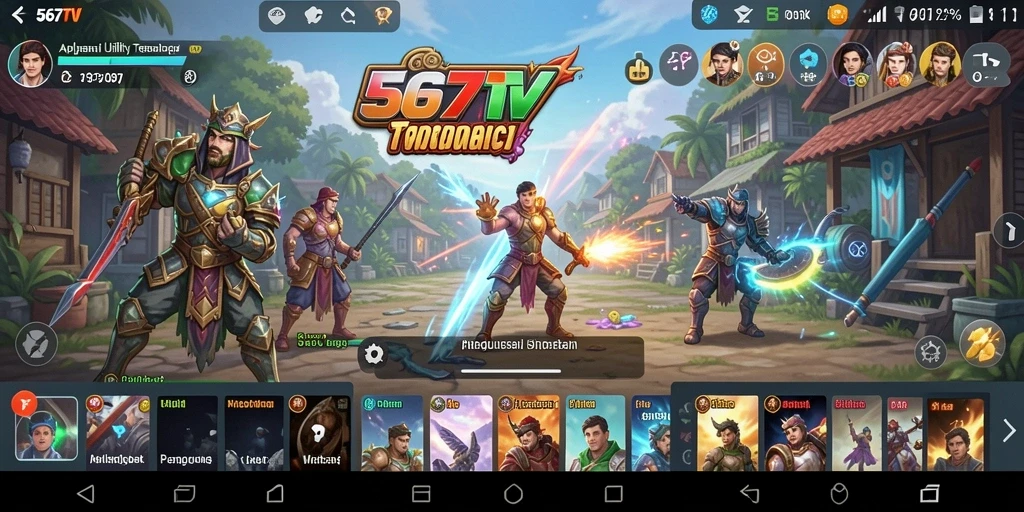Tampilan antarmuka aplikasi 567TV yang intuitif dan mudah digunakan.
