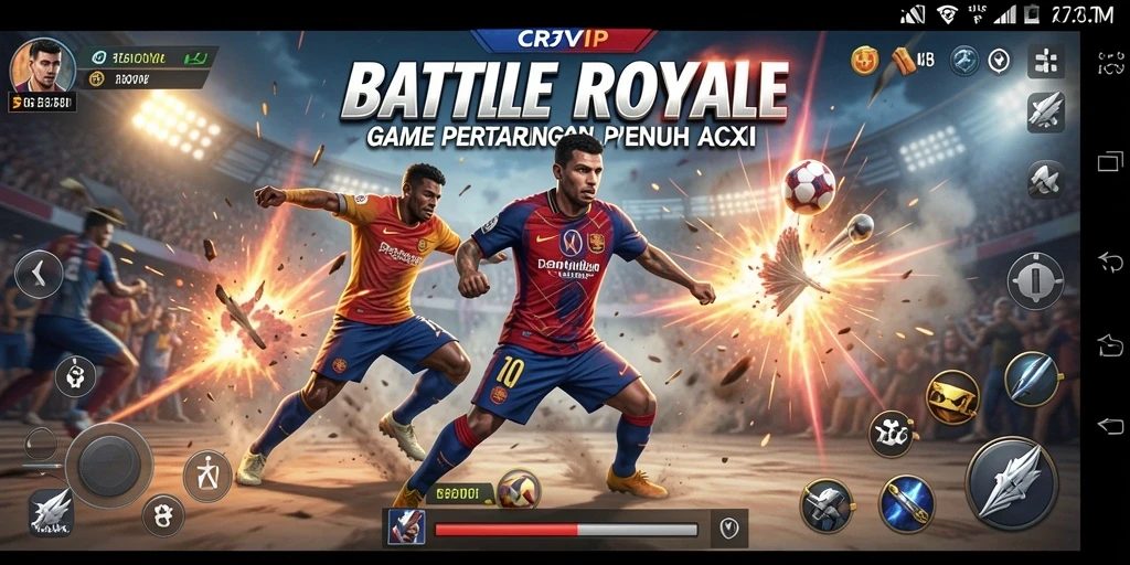 Tampilan dinamis dan seru dari gameplay CR7VIP dalam aksi Battle Royale.