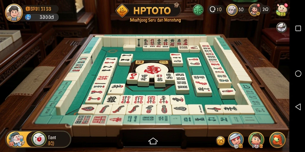 Tampilan gameplay seru HPTOTO dengan ubin Mahjong.