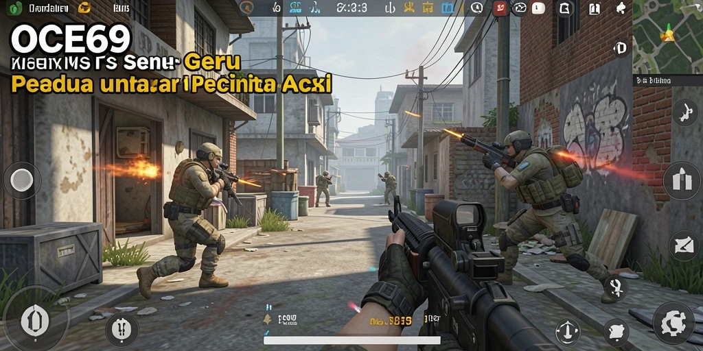 Screenshot OCE69 menampilkan gameplay intens dengan aksi tembak-menembak yang seru.