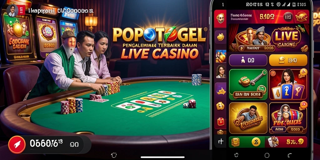 Screenshot utama POPOTOGEL menampilkan gameplay Live Casino yang mengasyikkan.