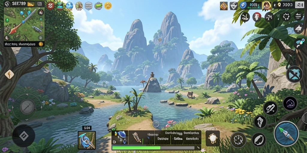 Screenshot gameplay SEE789 yang menunjukkan keindahan dunia terbuka.
