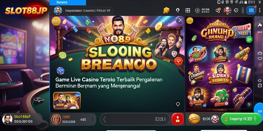 Tampilan screenshot SLOT88JP menampilkan dealer langsung dan permainan yang menegangkan.